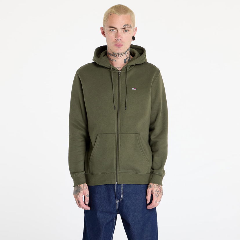 Суитчър Tommy Hilfiger Regular Flag Zip Through Hoodie Fatique Green Зелено | DM0DM20743 M12