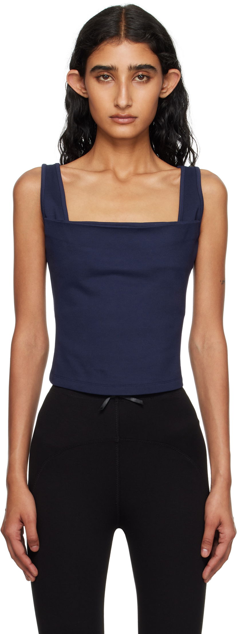Потник Miaou Miaou Luna Square Neck Tank Top Тъмно синьо | 7110PONNVY