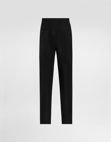 Спортни панталони Dolce & Gabbana Dolce & Gabbana Garment-dyed Wool Joggers Черно | GP12QTFU25EN0000, 1