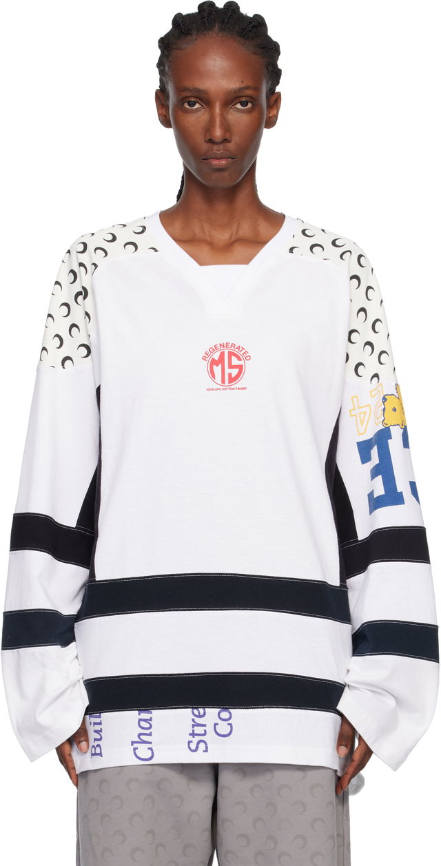 Regenerated Graphic Cotton Long Sleeve Hockey T-shirt