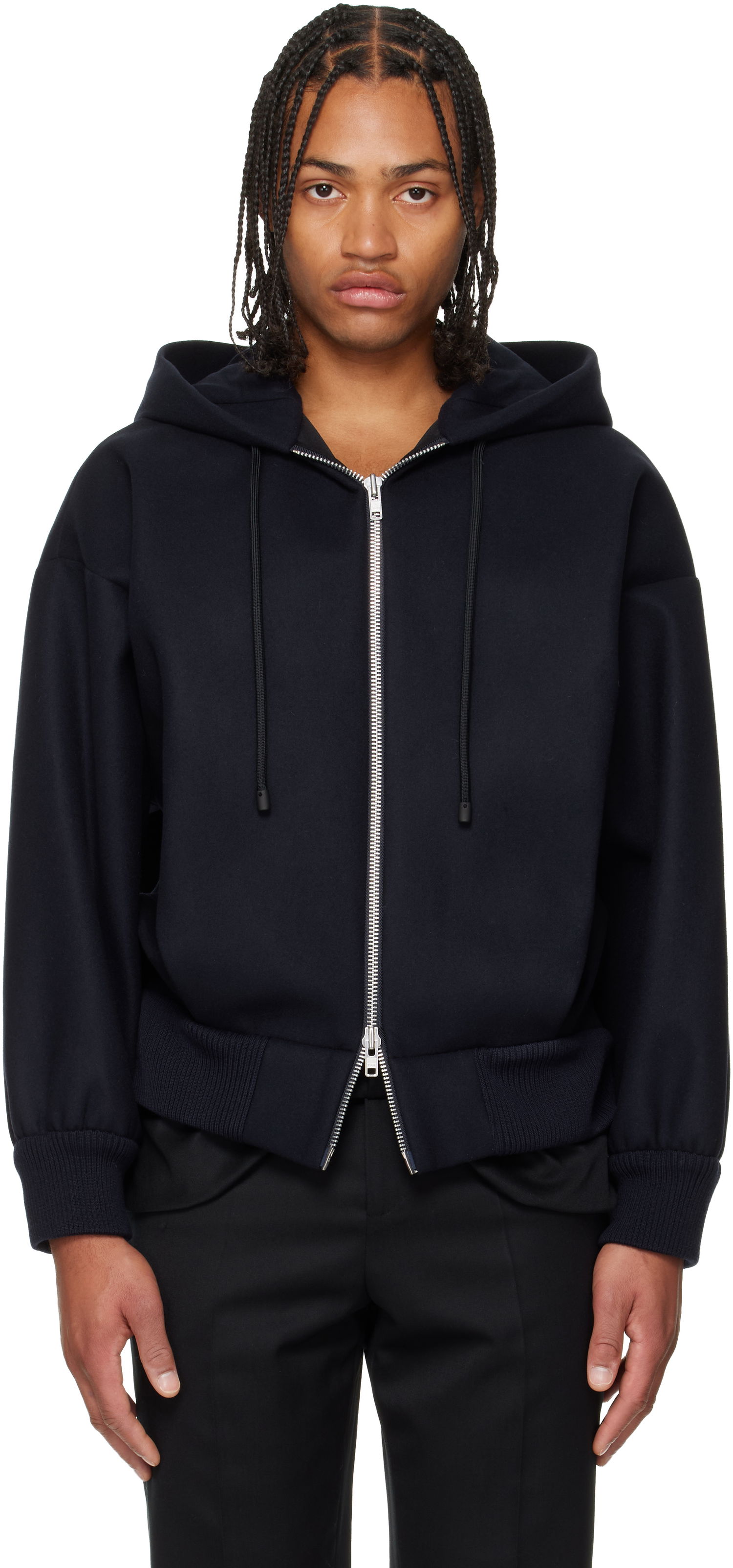 Яке бомбър Simone Rocha Simone Rocha Hooded Zip Bomber Jacket Тъмно синьо | 6145B 1265, 0