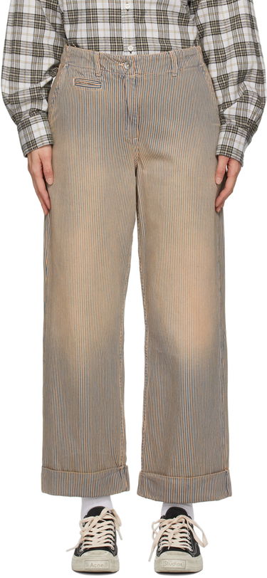Панталони YMC Striped Sailor Trousers Бежово | Q4WAC, 0