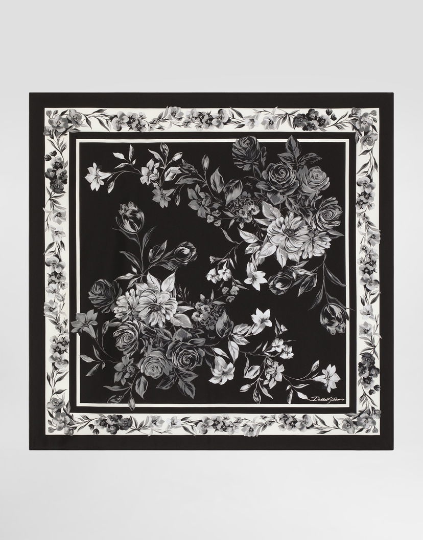 Шал Dolce & Gabbana Flower Bouquet-print Silk Scarf 70x70 Многоцветен | GQ348EG0TJCHN5ST