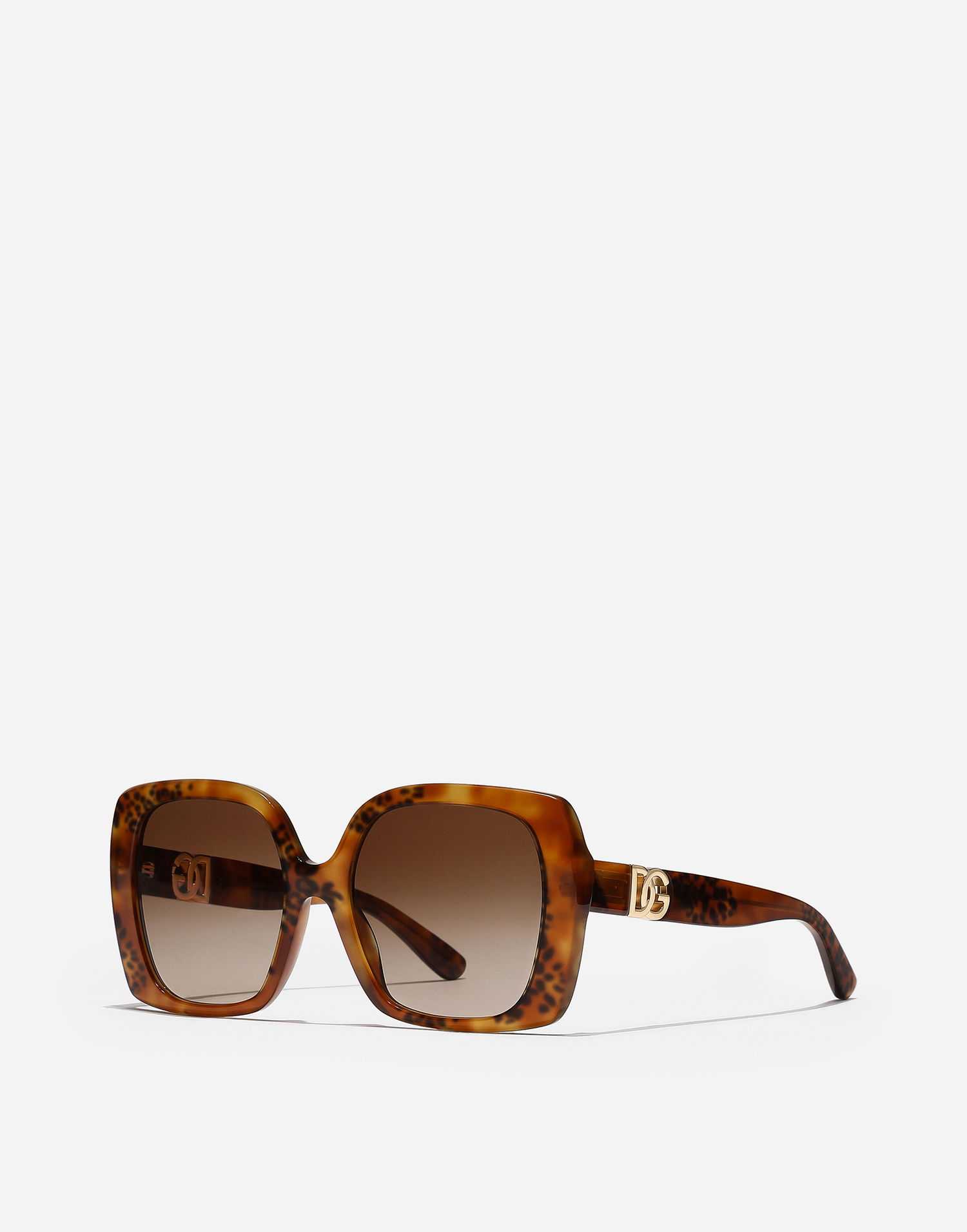 Слънчеви очила Dolce & Gabbana Dg Allure Leopard Print Acetate Square Framed Gradient Lens Sunglasses Кафяво | VG4475VP0139V000, 1