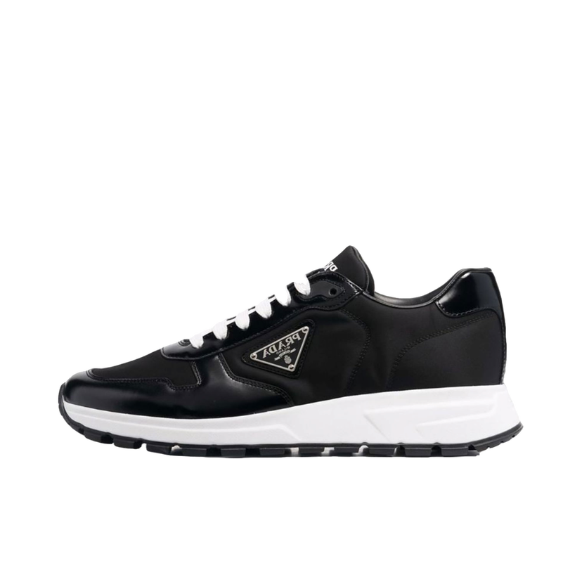 Кецове и обувки Prada PRAX 01 Sneakers Re-Nylon Brushed Leather Black White Черно | 2EE369_3LF5_FG000