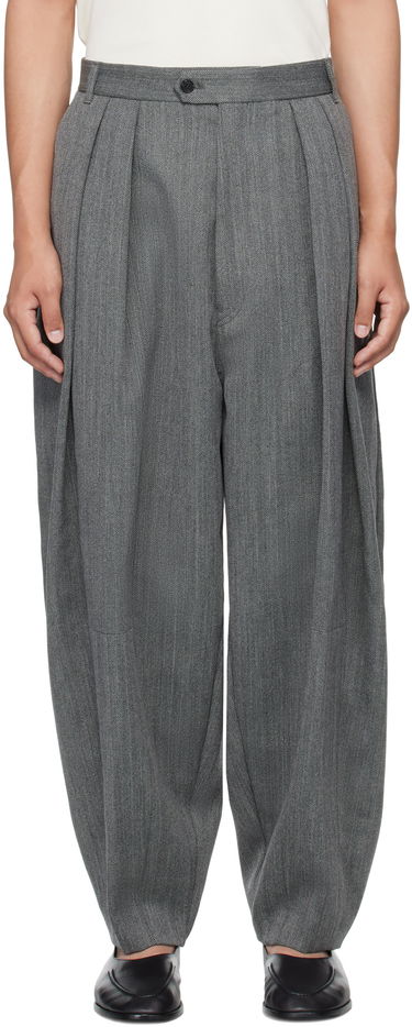 Панталони HED MAYNER Hed Mayner Pleated Wide-Leg Wool Trousers Сиво | HMMB30042A-HB103, 0
