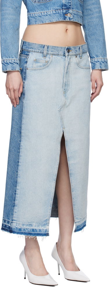 Пола Stella McCartney Stella McCartney Contrast Panel Denim Midi Skirt Синьо | 6D03453SQH10, 1