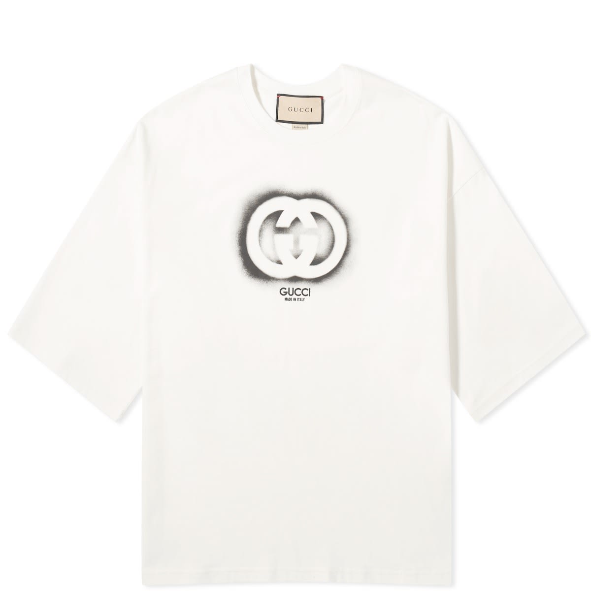 Тениска Gucci Interlocking Sprayed Logo T-Shirt Бяло | 768462-XJF66-9095, 0