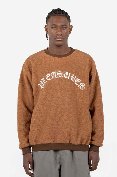 Суитчър Pleasures Sherpa Crewneck Sweatshirt Кафяво | P23SP019, 0