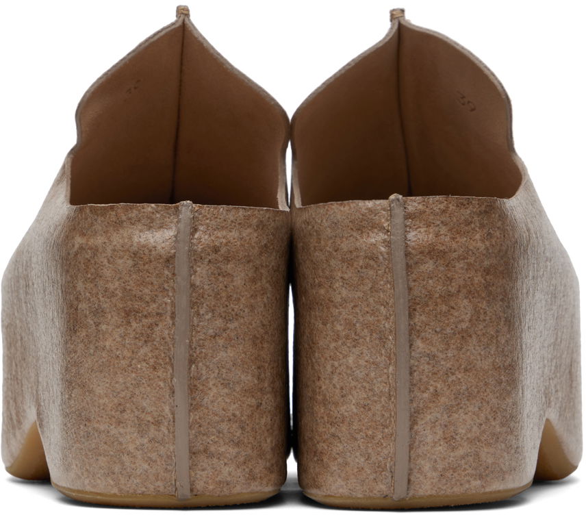 Облекло JW Anderson JW Anderson Laminated Felt Platform Clogs Кафяво | ANM42500D, 1