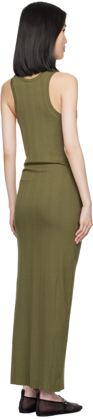 Pокля rag & bone Ribbed Round Neck Maxi Dress Зелено | WAC24P3010NH10, 2