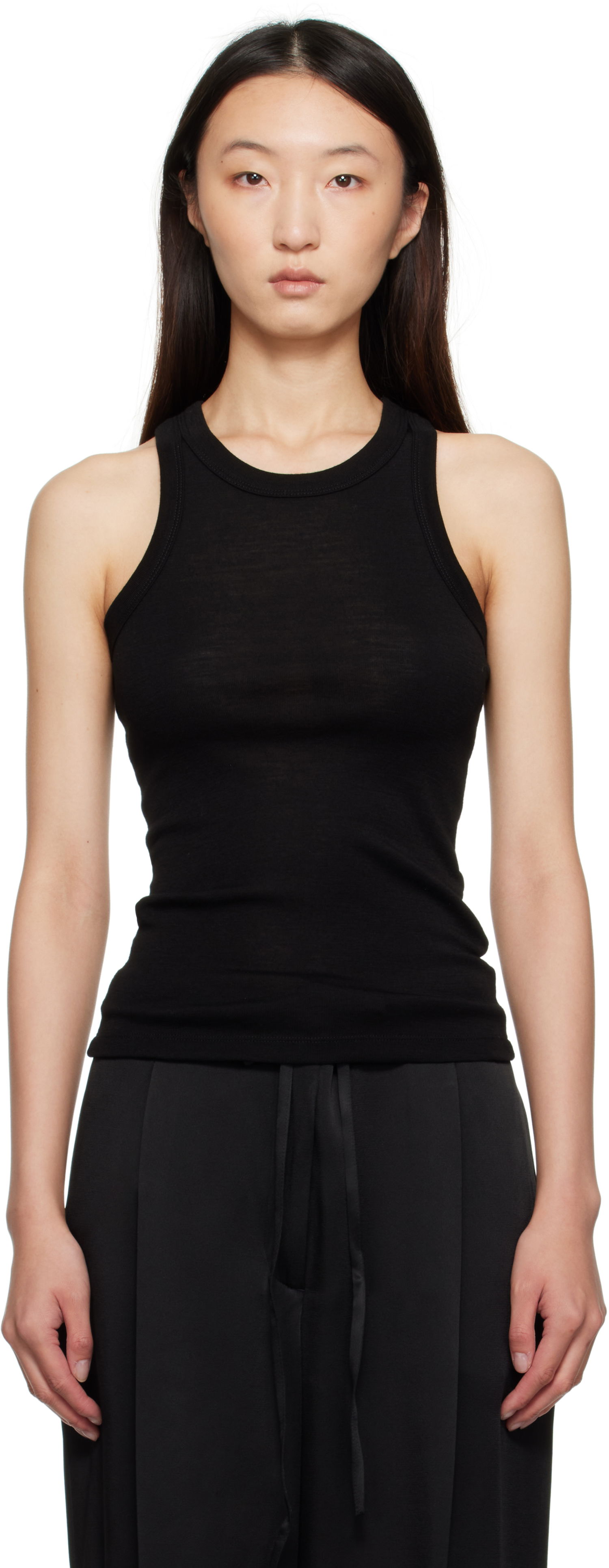 Потник Róhe Róhe Racerback Merino Jersey Tank Top Черно | 416-20-219, 0