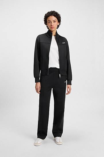 Спортни панталони BOSS BOSS Straight-Fit Tracksuit Bottoms with Piping Черно | 50544183, 1