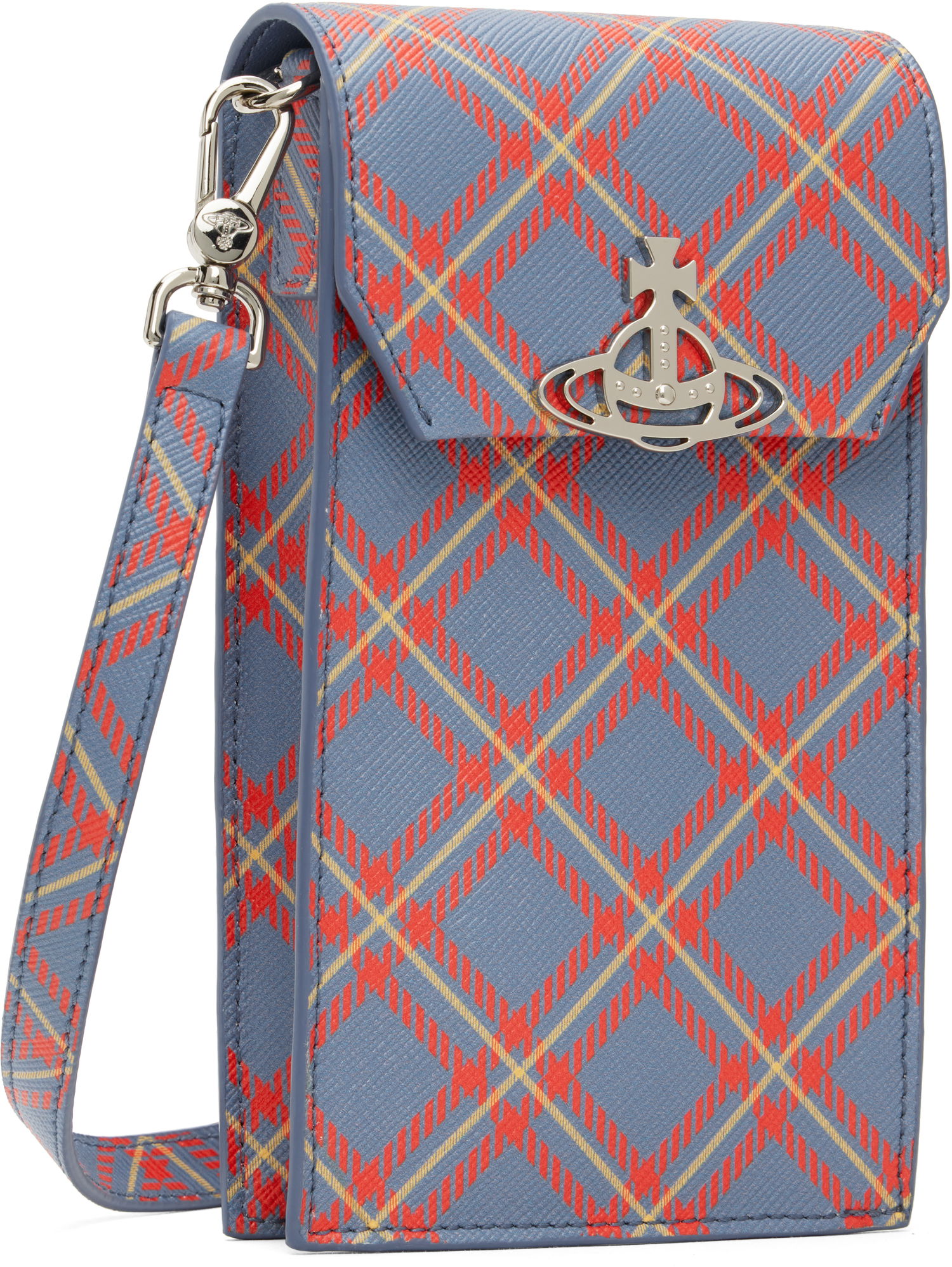 Чанта през рамо Vivienne Westwood Vivienne Westwood Derby Tartan Phone Pouch Синьо | 58030001U-S0022-, 1