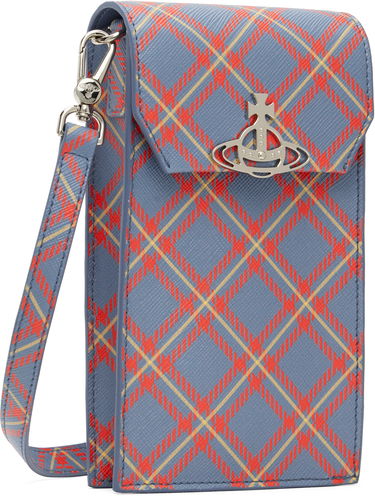Чанта през рамо Vivienne Westwood Vivienne Westwood Derby Tartan Phone Pouch Синьо | 58030001U-S0022-, 1