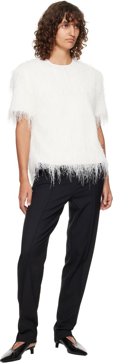 Тениска Loulou de Saison Loulou de Saison Zaro Fringed T-Shirt Бяло | ZARO, 3