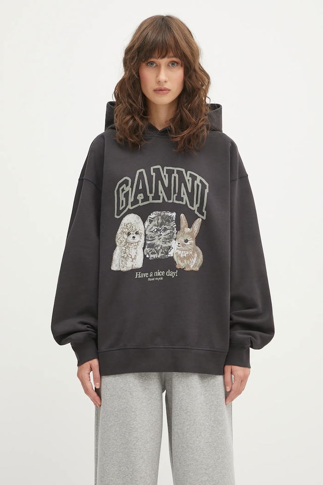 GANNI Isoli Oversize Animals Hoodie