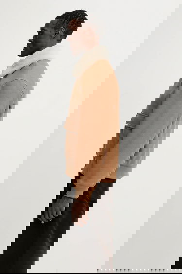 Яке бомбър MAISON KITSUNÉ Shearling Collar Jacket Кафяво | PM02140WM2030, 1