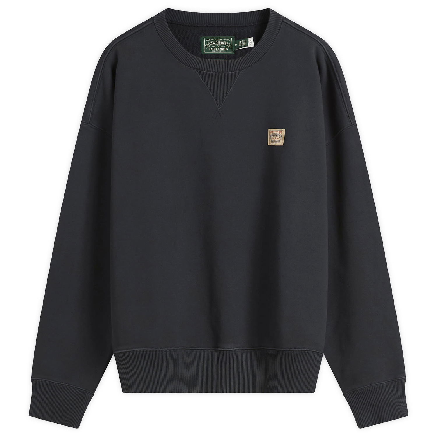 Суитчър Polo by Ralph Lauren Polo Country Heavyweight V-Stitch Crewneck Sweatshirt Черно | 710P05915-BLK, 0