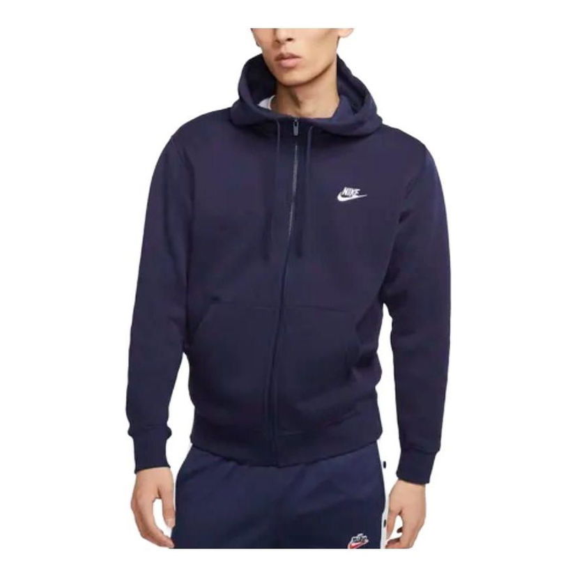 Суитчър Nike Sportswear Club Fleece Full-Zip Hoodie Тъмно синьо | BV2646-410