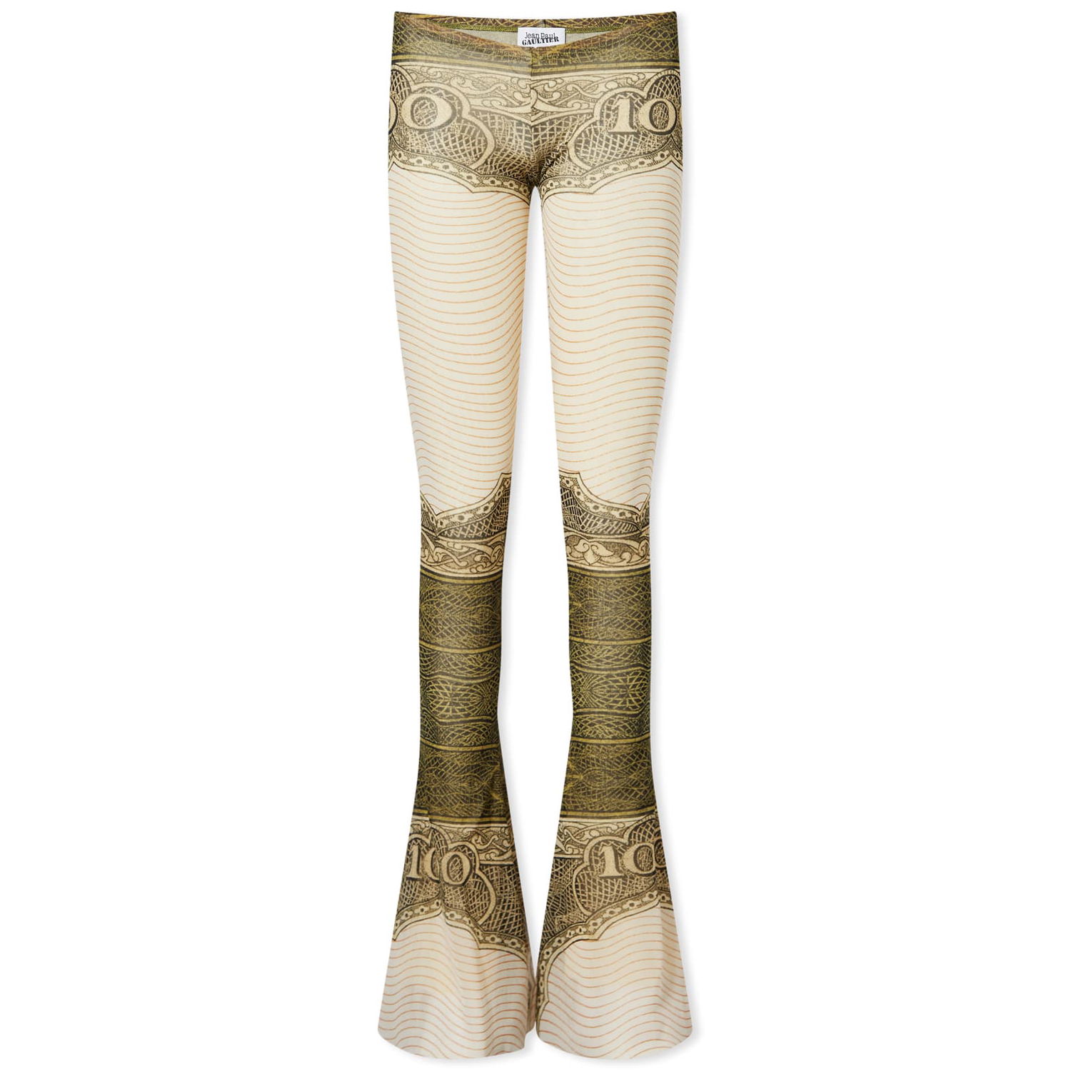 Клинове Jean Paul Gaultier Cartouche Mesh Flared Trousers, Size Large Бежово | 24-25-F-PA094-T515-400300156, 0