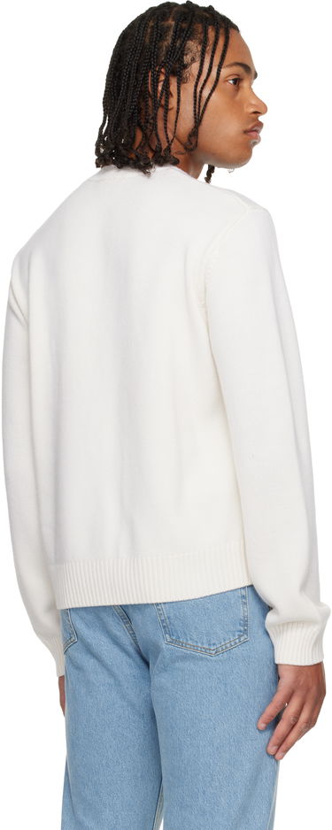 Пуловер Casablanca Casablanca Emblem Merino Knit Crew Neck Sweater Бяло | M-AW25-KW-1105-01, 2