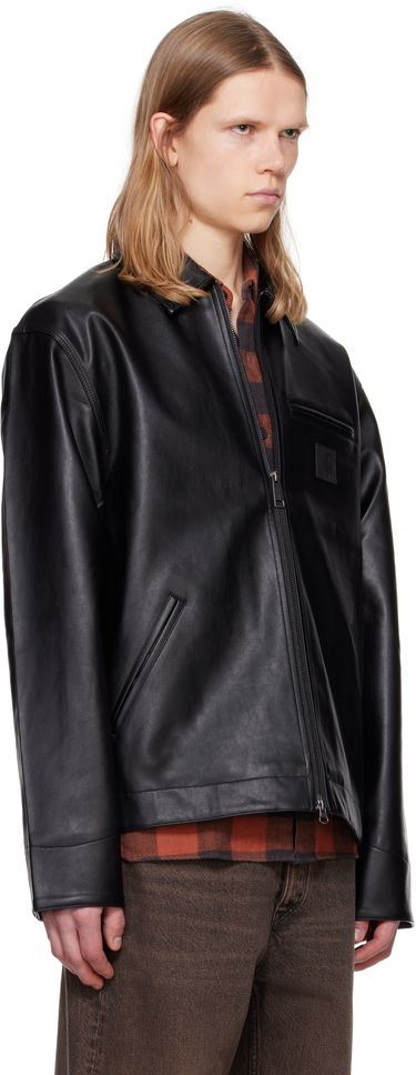 Яке Carhartt WIP Black Faux Leather Jacket Черно | I034426_6, 4
