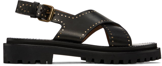 Isabel Marant Baem Studded Leather Platform Sandals