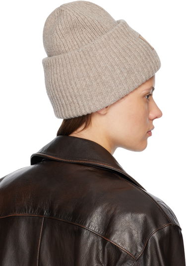 Шапка Acne Studios Large Face Logo Beanie Бяло | C40424-, 4