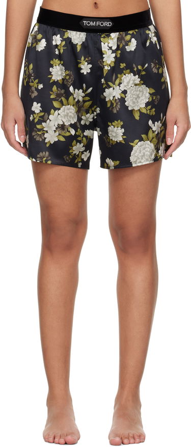 Боксерки Tom Ford Tom Ford Hendrix Floral Stretch Silk Satin Pyjama Shorts Черно | SH0021-FAP224, 0