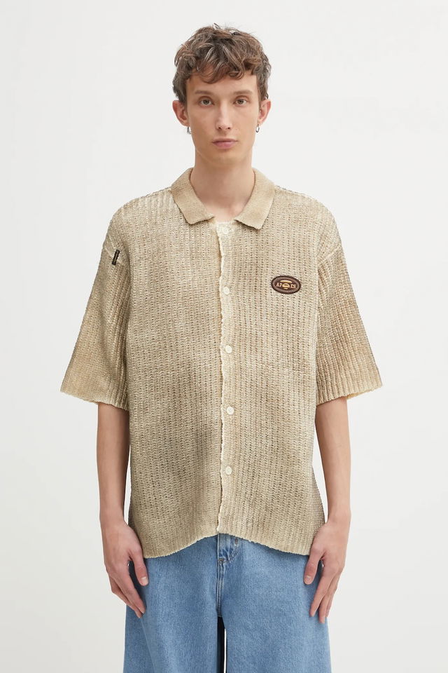 Main Regular Fit Knit Short-Sleeve Collared Shirt