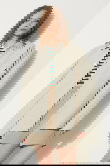 Риза Carhartt WIP Ethel Shirt Jac Relaxed Linen Blend Classic Collar Бежово | I033569.502, 3