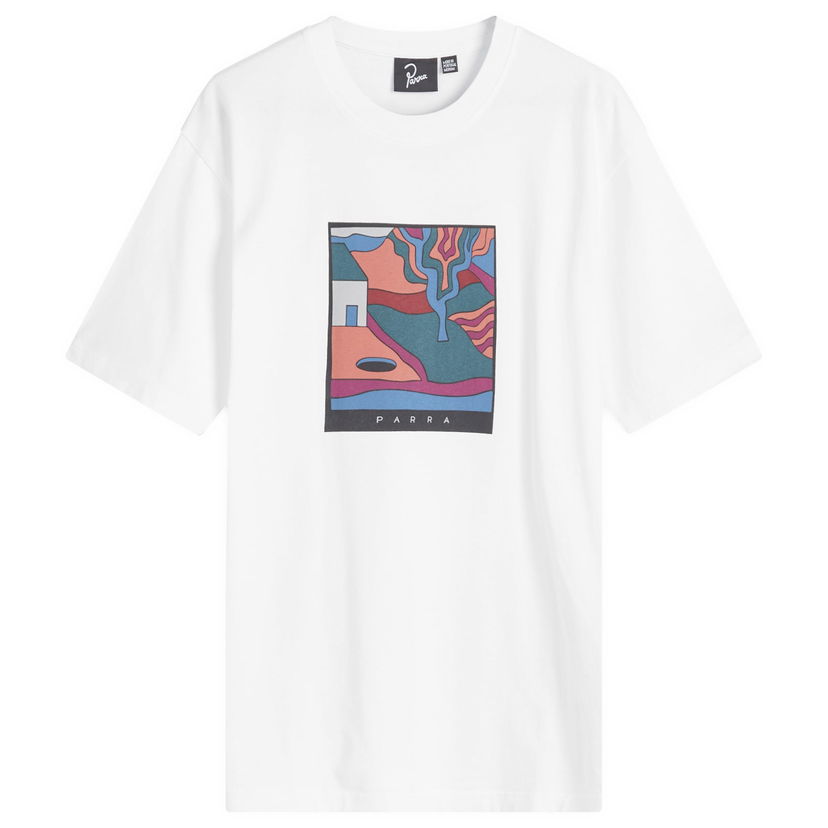 Тениска By Parra Hole In The Yard T-Shirt White Бяло | 52310