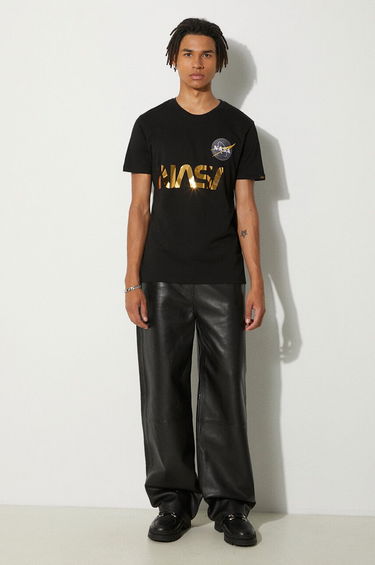 Тениска Alpha Industries NASA Reflective T-Shirt With Print Черно | 178501.365, 1