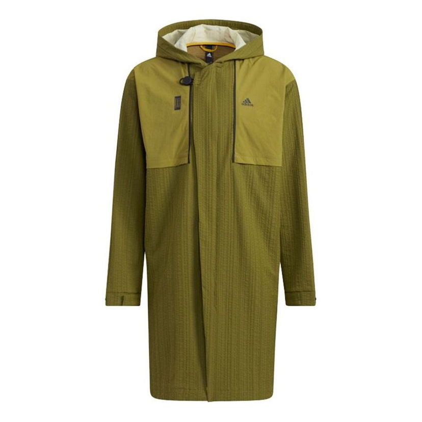 Дъждобран adidas Originals Longtex Hooded Sports Jacket Зелено | H39337