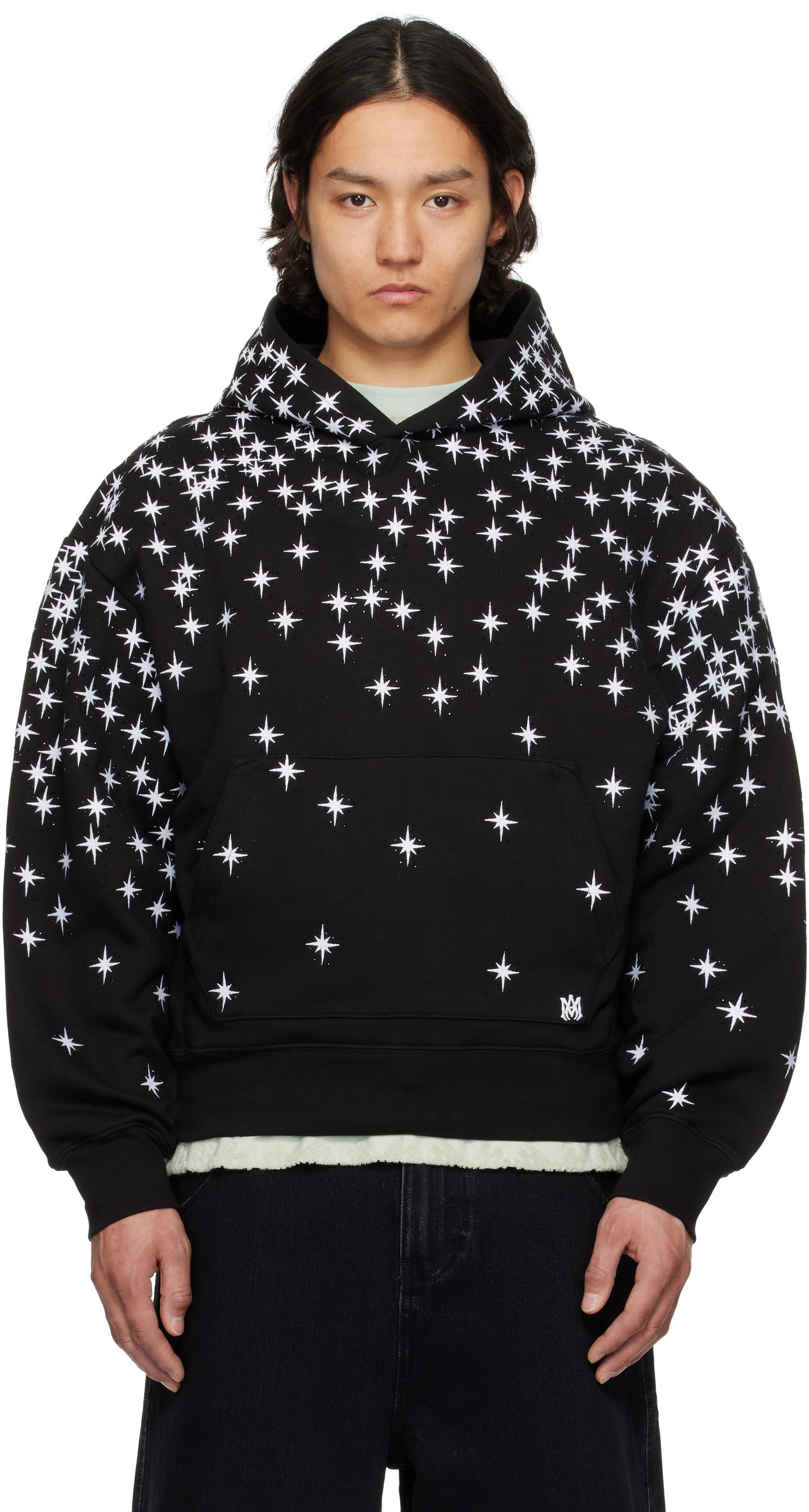Суитчър AMIRI AMIRI Starburst Crystal Hoodie Черно | AMJYHD1111, 0