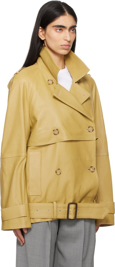 Тренчкот TOTEME TOTEME Short Trench Leather Jacket Жълто | 252-WRO0185-LE0127, 1