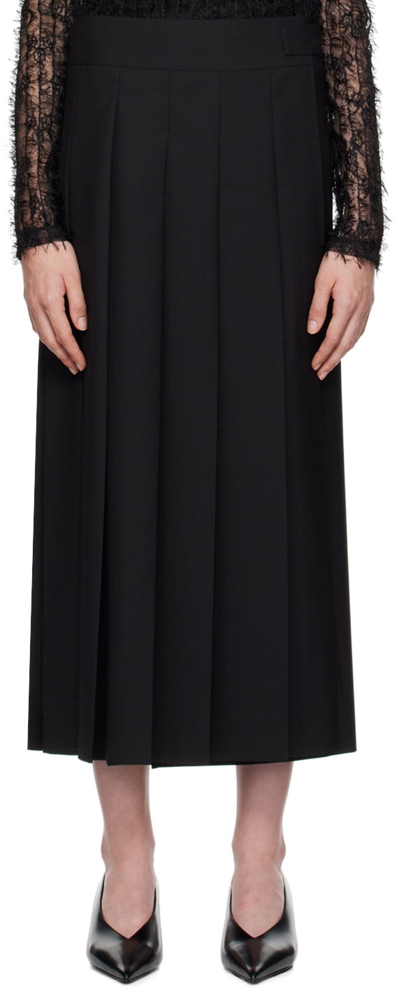 Plissé Wrap Midi Skirt