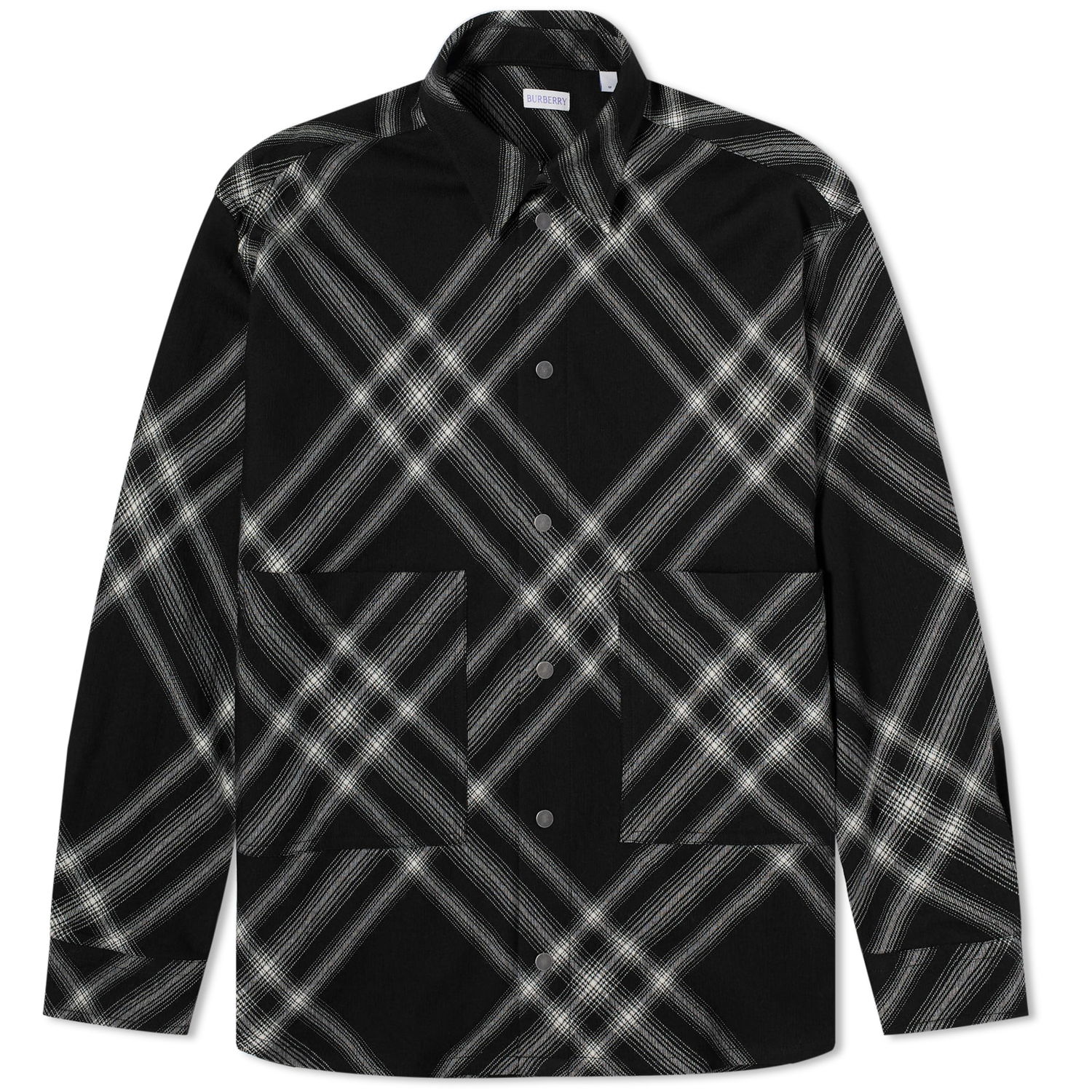 Риза Burberry Monochrome Check Wool Overshirt Черно | 8082423-B6420, 0