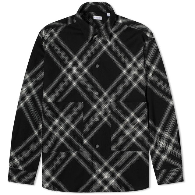 Monochrome Check Wool Overshirt