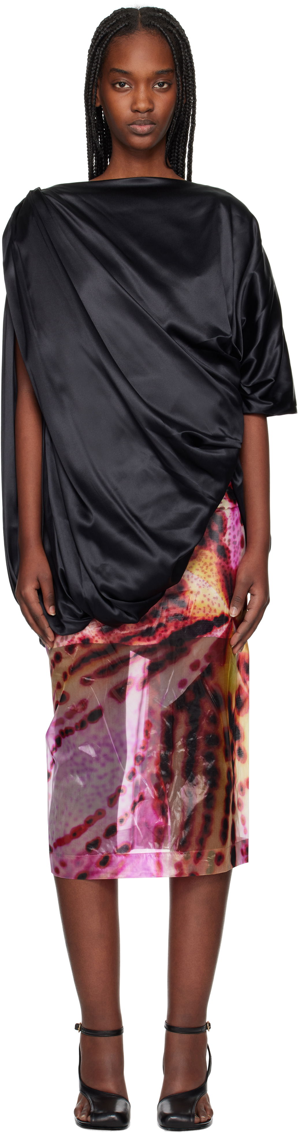 Пола Dries Van Noten Dries Van Noten Silk Draped Blouse Многоцветен | 251-010738-1032, 0