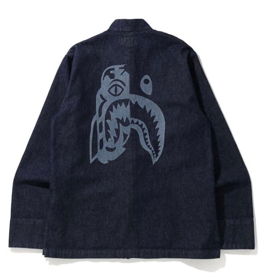 Яке BAPE Indigo Tiger Shark China Jacket Тъмно синьо | 001LJG201013X, 0