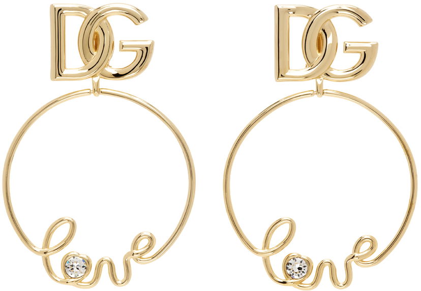 Обеци Dolce & Gabbana Gold Drop Earrings Металик | WEP2L8 W1111