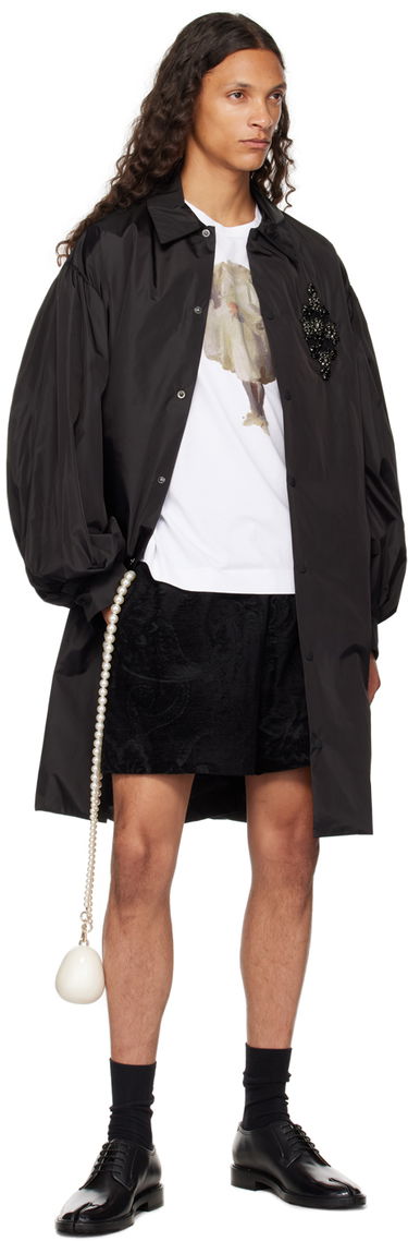 Риза Simone Rocha Simone Rocha Embellished Puff Sleeve Coat Черно | 2055B 1067, 3