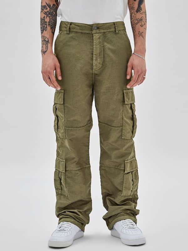 Панталони GUESS Washed Nylon Cargo Зелено | M3GB08WFCA0, 0
