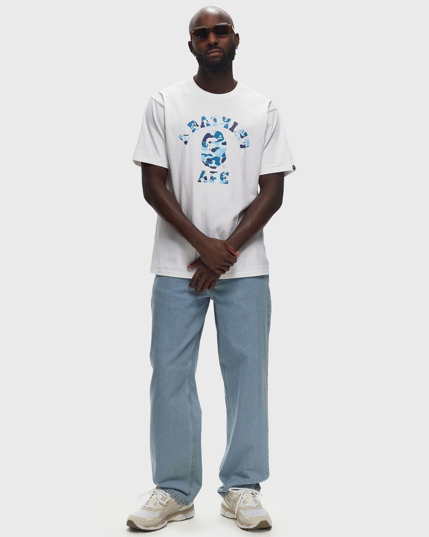 Тениска BAPE ABC CAMO COLLEGE TEE Бяло | 001TEK801005MWH9, 1