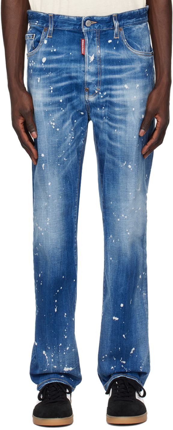 Slim-Fit Paint Splatter Jeans