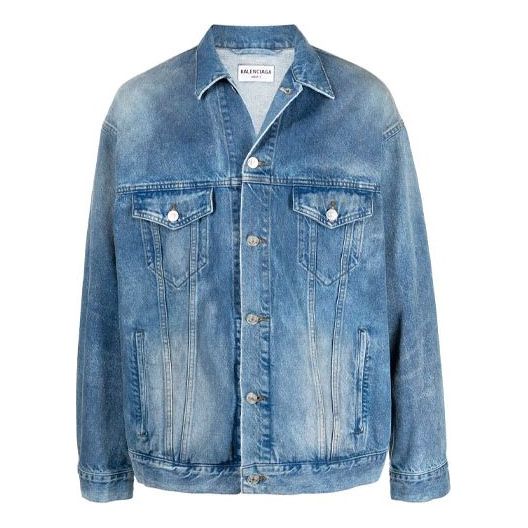 Яке Balenciaga Sprayed Denim Jacket Large Fit Синьо | 678354TCW030406