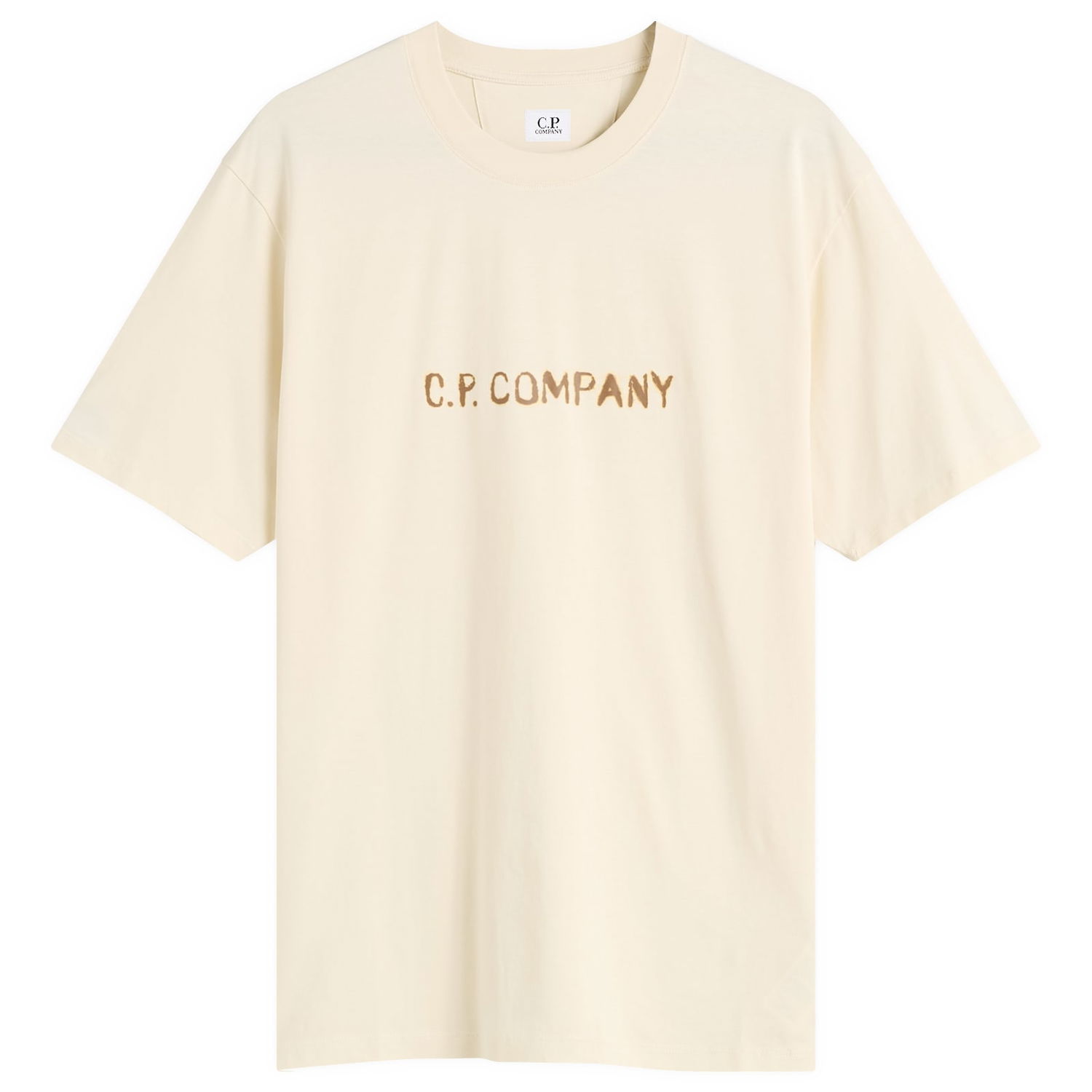 Тениска C.P. Company Text Logo T-Shirt Бежово | 19CMTS108A-006586W-402, 0
