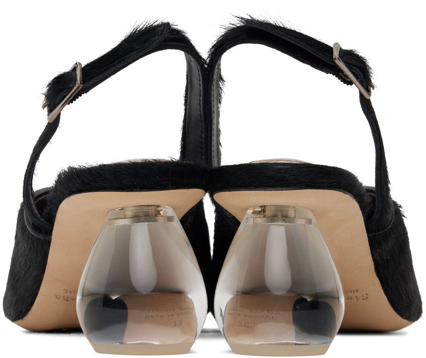 Кецове и обувки Simone Rocha Simone Rocha Pointed Slingback Heels with Crystal Embellishment Черно | LH14B 0794, 1